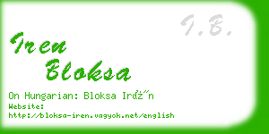 iren bloksa business card